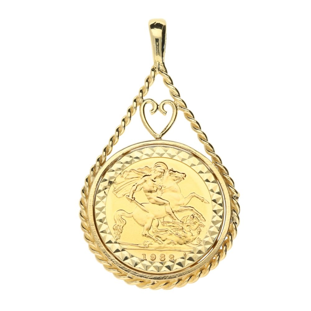 1982 Gold Half Sovereign Pendant - 7.5g