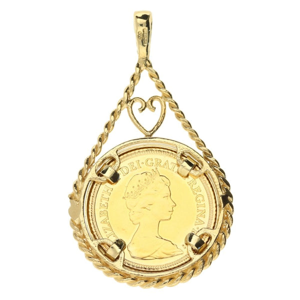 1982 Gold Half Sovereign Pendant - 7.5g