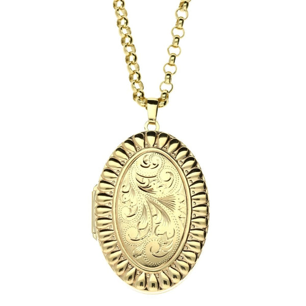 9ct Locket & 22inch Belcher Chain 20.5g