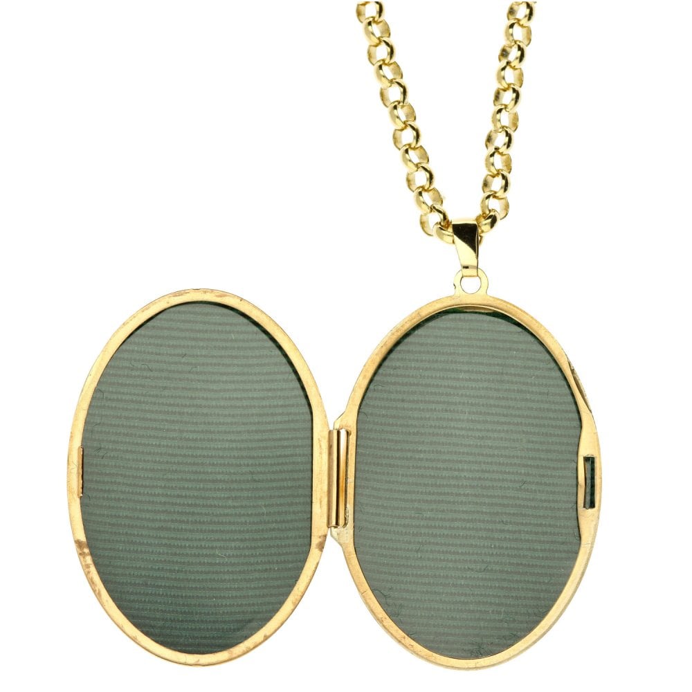 9ct Locket & 22inch Belcher Chain 20.5g