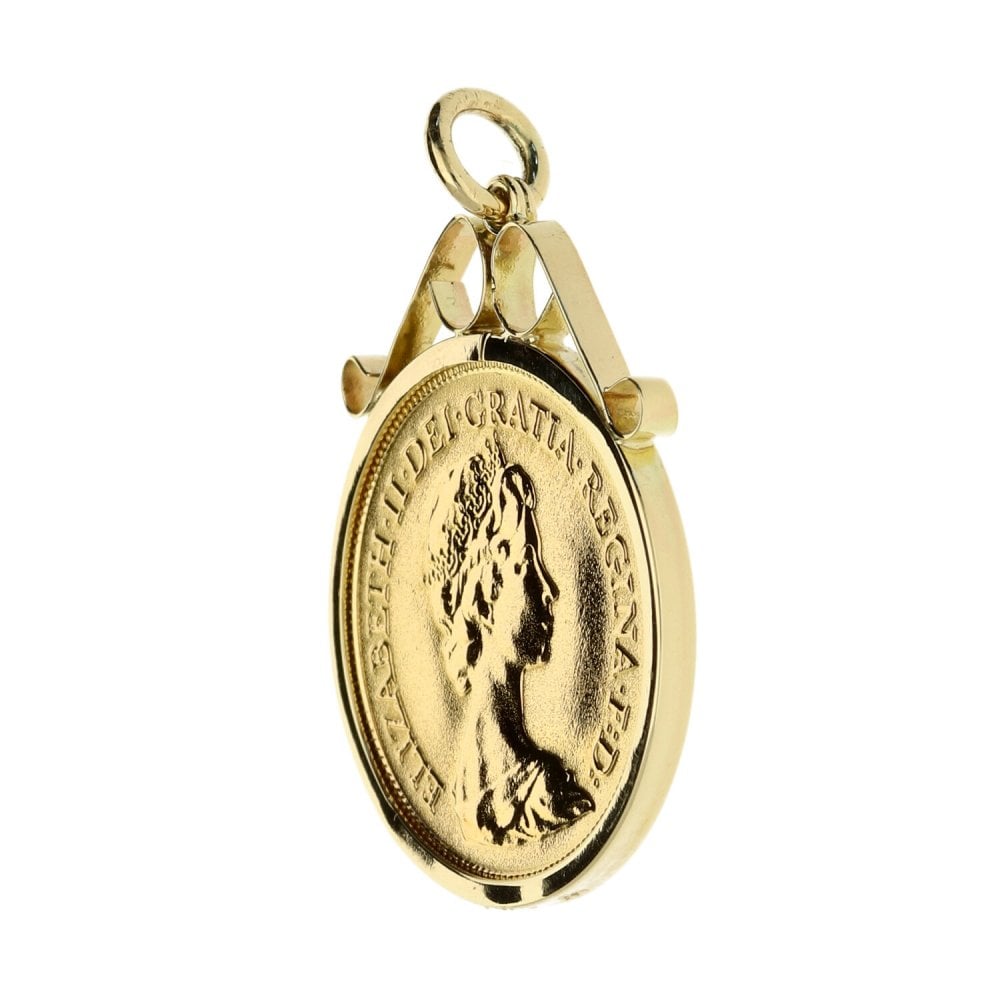 1982 Plain Half Sovereign Queen Elizabeth Pendant -4.8g