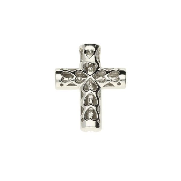 18ct white gold channel set diamond cross 0.45ct