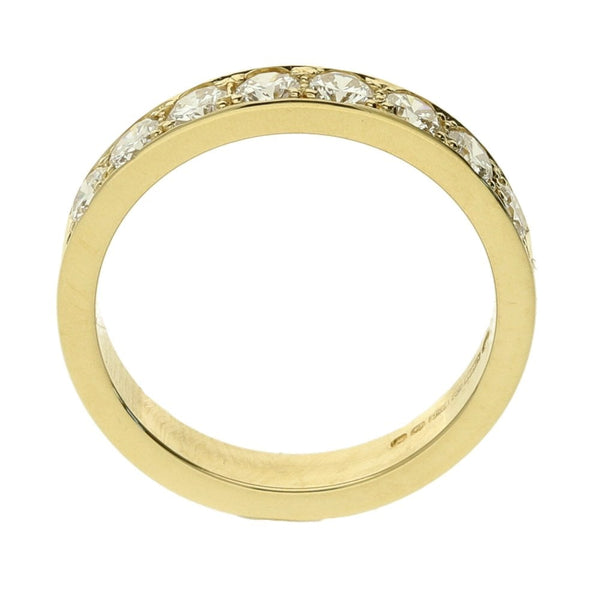 18ct Yellow Gold Diamond Half Eternity Ring - Size H - 0.60ct