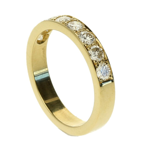 18ct Yellow Gold Diamond Half Eternity Ring - Size H - 0.60ct