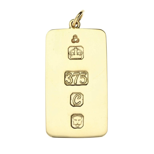 9ct yellow gold oblong ingot pendant