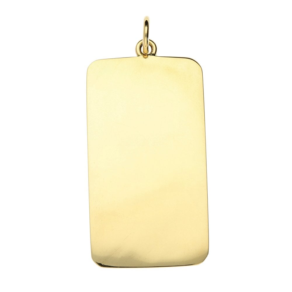 9ct yellow gold oblong ingot pendant