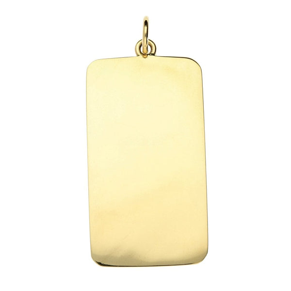 9ct yellow gold oblong ingot pendant