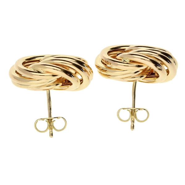 9ct yellow gold knot style studs