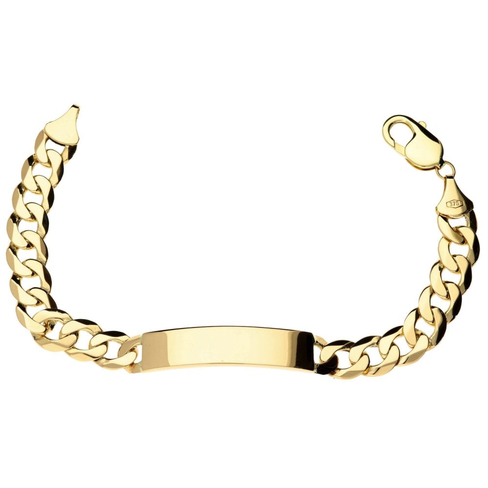 9ct gents yellow gold identity bracelet. 31gms 8.5" in length.