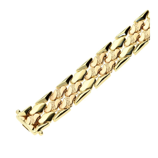 9ct yellow/rose gold fancy 13mm wide bracelet