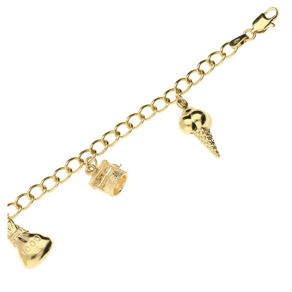 9ct Charm Bracelet With 5 Charms7.4g