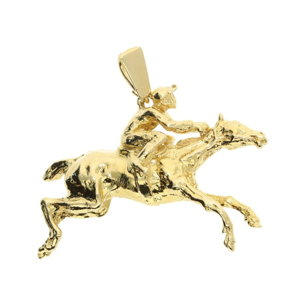 9ct racehorse and jockey pendant
