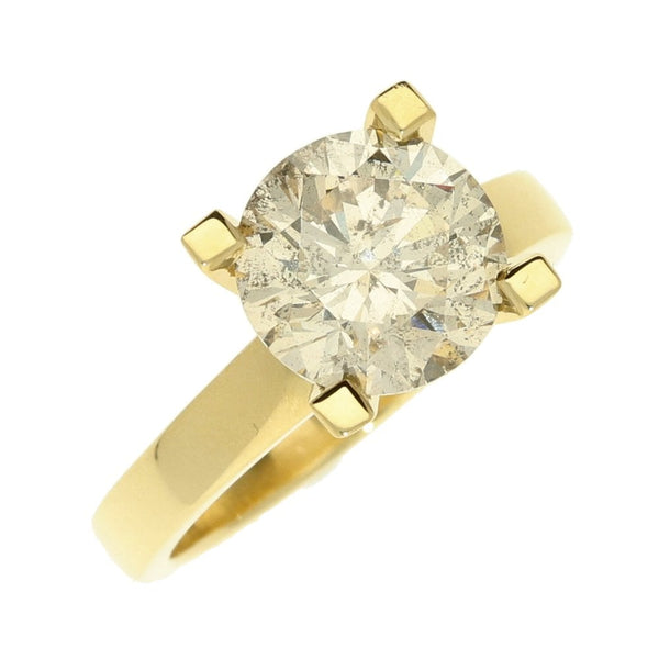 Ladies 18ct Yellow Gold Round Brilliant Diamond Ring - 3.36ct