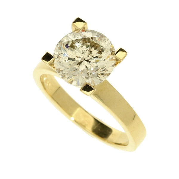 Ladies 18ct Yellow Gold Round Brilliant Diamond Ring - 3.36ct