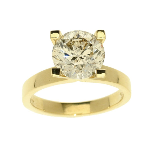 Ladies 18ct Yellow Gold Round Brilliant Diamond Ring - 3.36ct