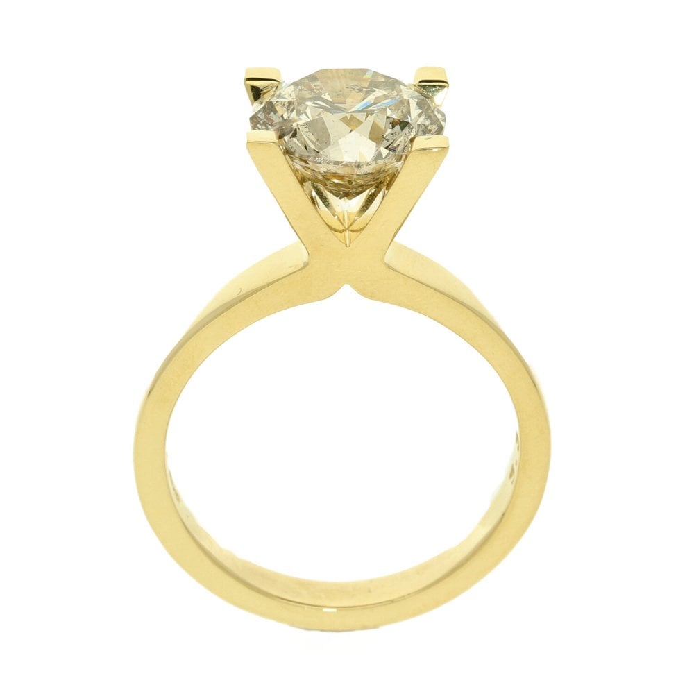 Ladies 18ct Yellow Gold Round Brilliant Diamond Ring - 3.36ct