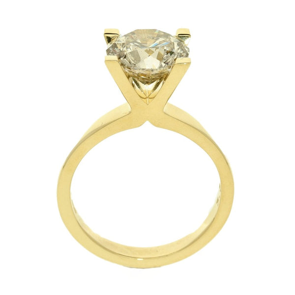 Ladies 18ct Yellow Gold Round Brilliant Diamond Ring - 3.36ct