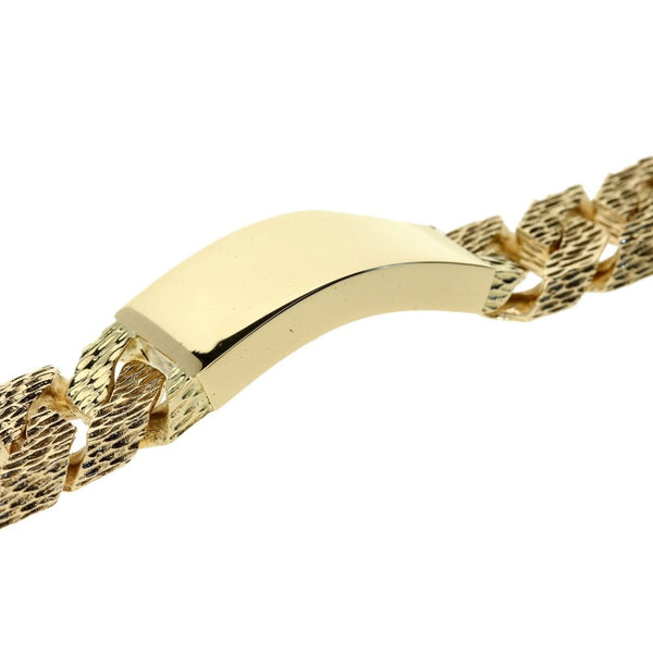9ct Yellow Gold 9 Inch Curb Identity Bracelet - 126.6g