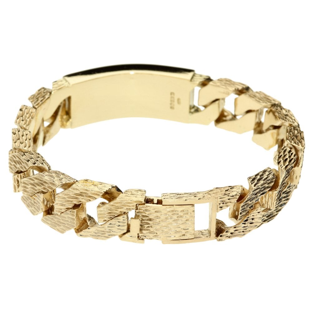 9ct Yellow Gold 9 Inch Curb Identity Bracelet - 126.6g
