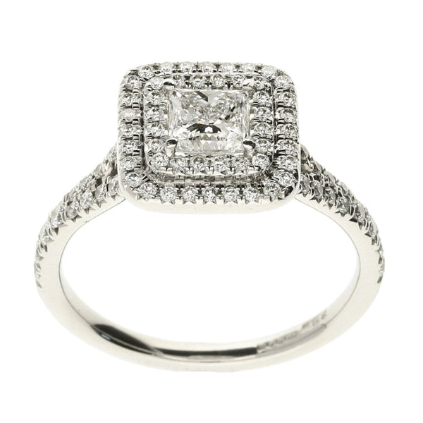 Platinum Engagement Ring Cluster Diamond - Size O
