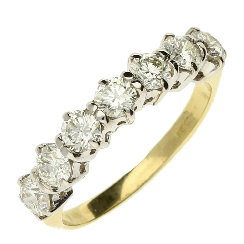 18ct Yellow Gold 7 Diamond Eternity Ring - Size I - 1.00ct