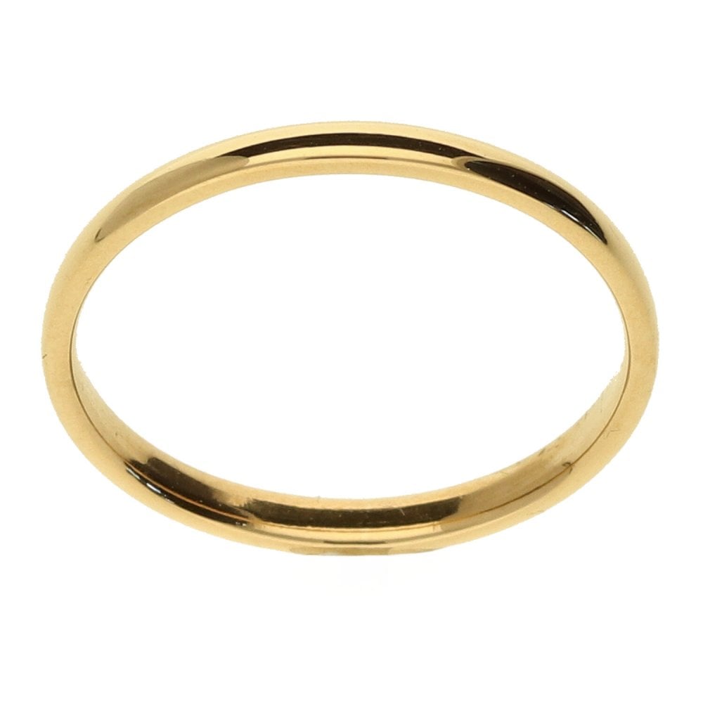 22ct D Shape Wedding Ring - 2mm - J - 1.6g