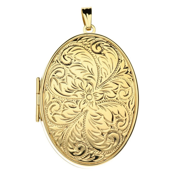 9ct Yellow Gold Large Detailed Ladies Locket