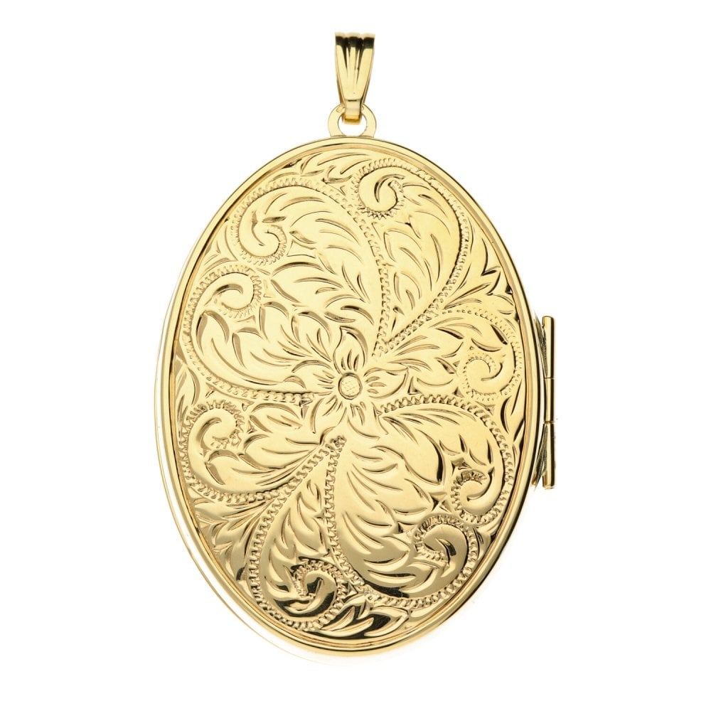 9ct Yellow Gold Large Detailed Ladies Locket
