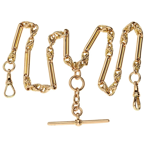 9ct Rose Gold Graduated Double Albert bracelet