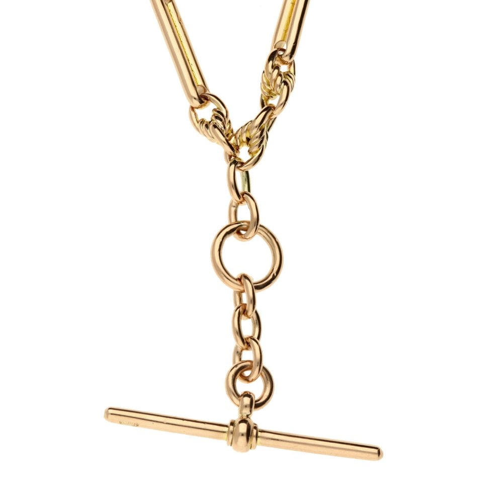9ct Rose Gold Graduated Double Albert bracelet