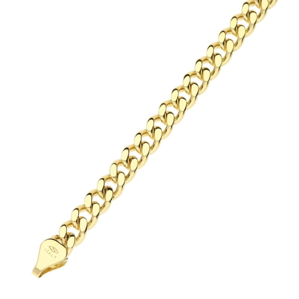18ct Yellow Gold Curb Bracelet - 8 Inches - 20.8g