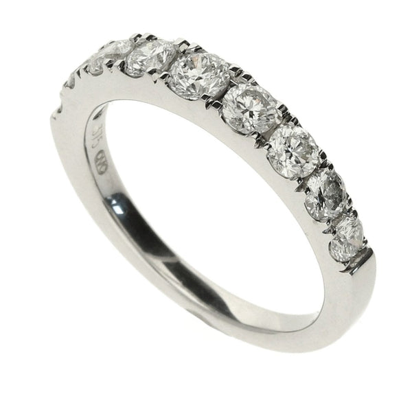 9ct White Gold Half Eternity Ring Size N