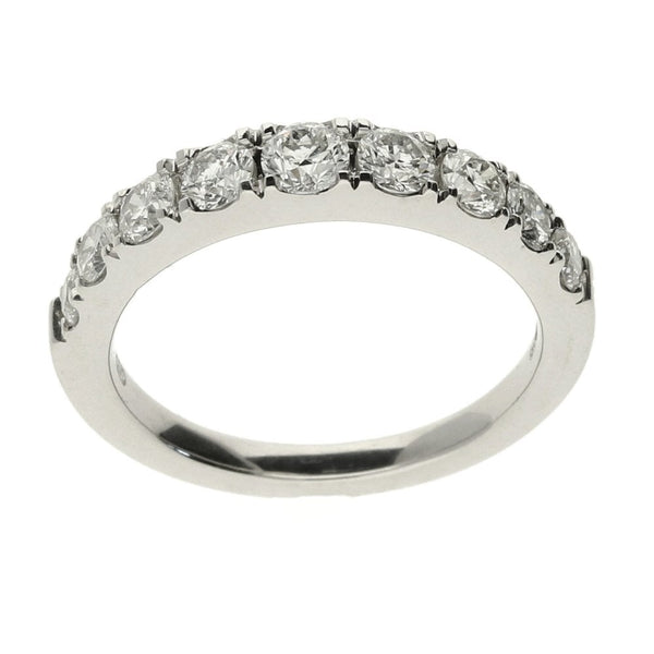 9ct White Gold Half Eternity Ring Size N