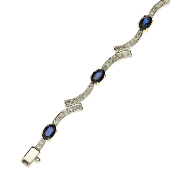 14ct Gold Diamond & Sapphire Bracelet