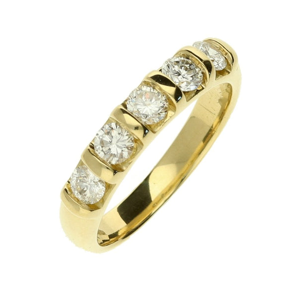 18ct Yellow Gold 5-Stone Diamond Ring- Size H1/2