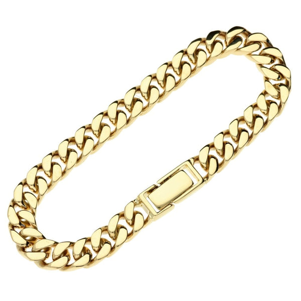 9ct Curb Bracelet With Snap Box Clasp-9Inches