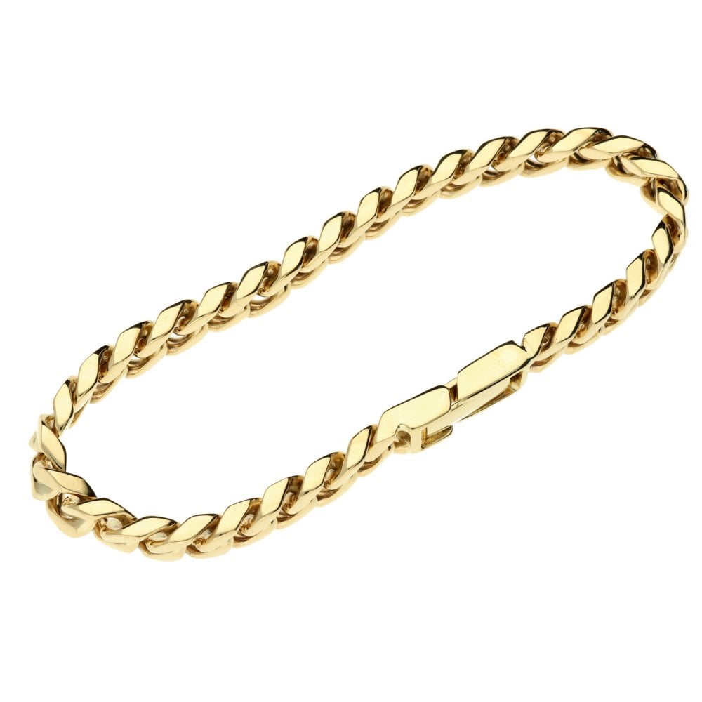9ct Curb Bracelet With Snap Box Clasp-9Inches