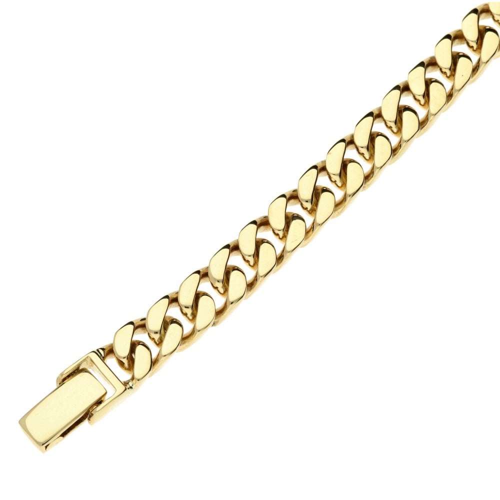 9ct Curb Bracelet With Snap Box Clasp-9Inches