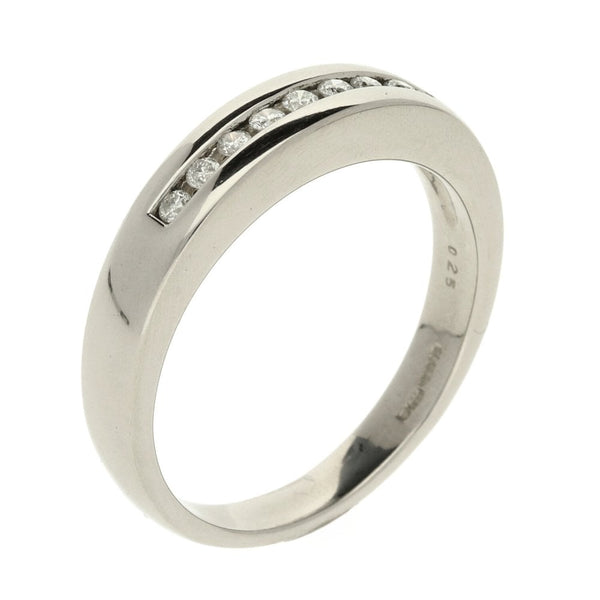 Gents Platinum Diamond Half Eternity Ring- Size Y