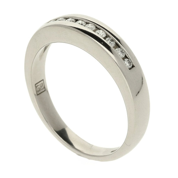 Gents Platinum Diamond Half Eternity Ring- Size Y