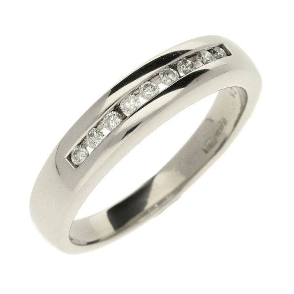 Gents Platinum Diamond Half Eternity Ring- Size Y