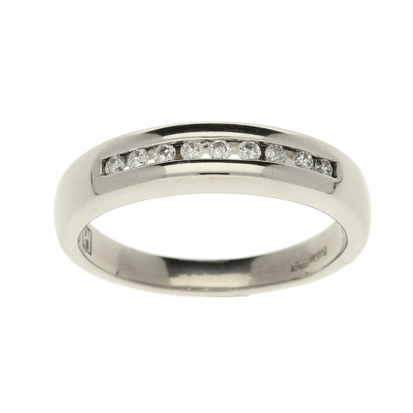 Gents Platinum Diamond Half Eternity Ring- Size Y