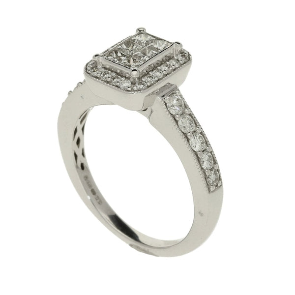 9ct Diamond Cluster Ring-Size L