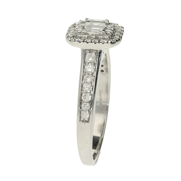 9ct White Gold Cluster Diamond Ring- Size N