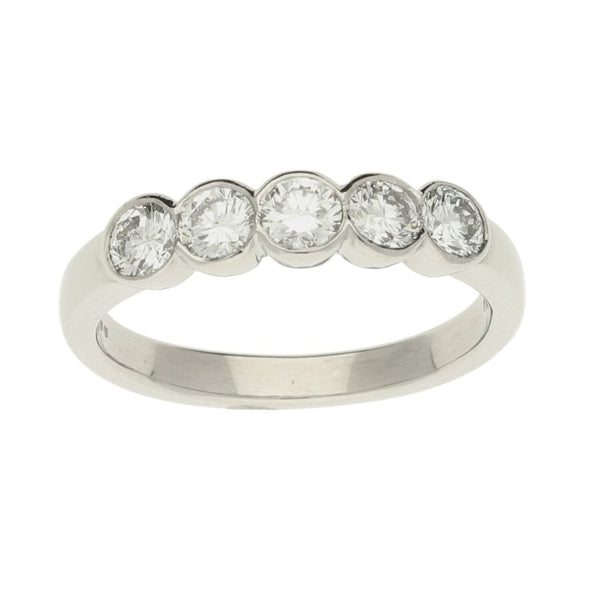 Platinum 5-Stone Half Eternity Diamond Ring-Size N