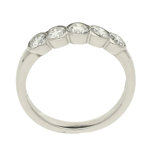Platinum 5-Stone Half Eternity Diamond Ring-Size N