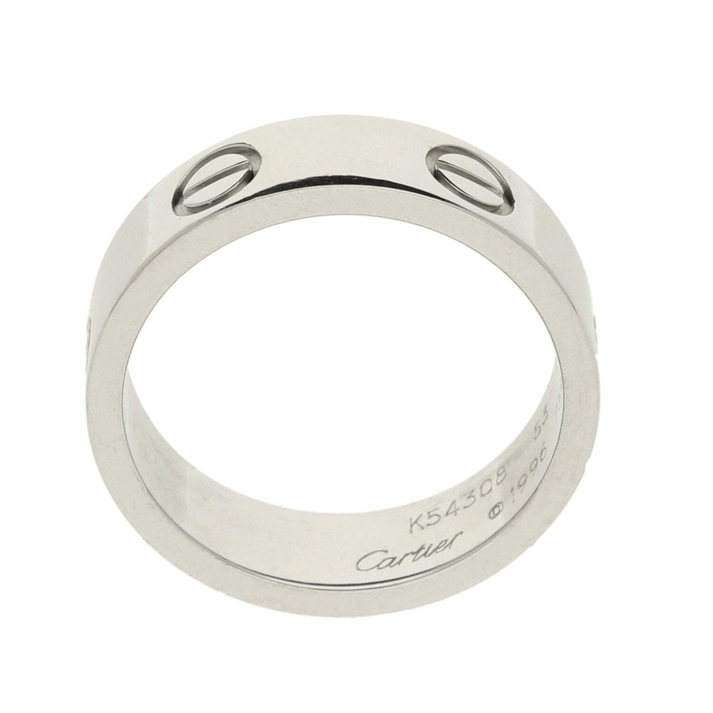 18ct White Gold Cartier Love Ring - Size M