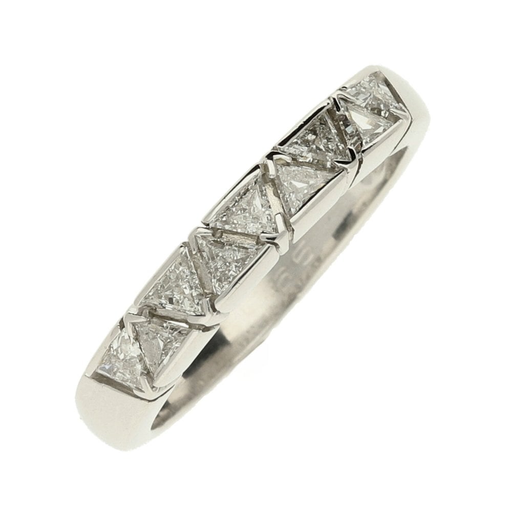 18ct White Gold Diamond Half Eternity Ring- Size N