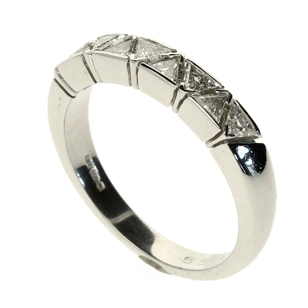 18ct White Gold Diamond Half Eternity Ring- Size N