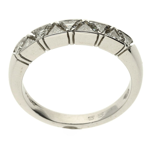18ct White Gold Diamond Half Eternity Ring- Size N